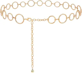 SUOSDEY Alloy Gold Waist Chain Belt for Women Fashion Cute Body Belly Link Belt Chain for Pants Dresses
