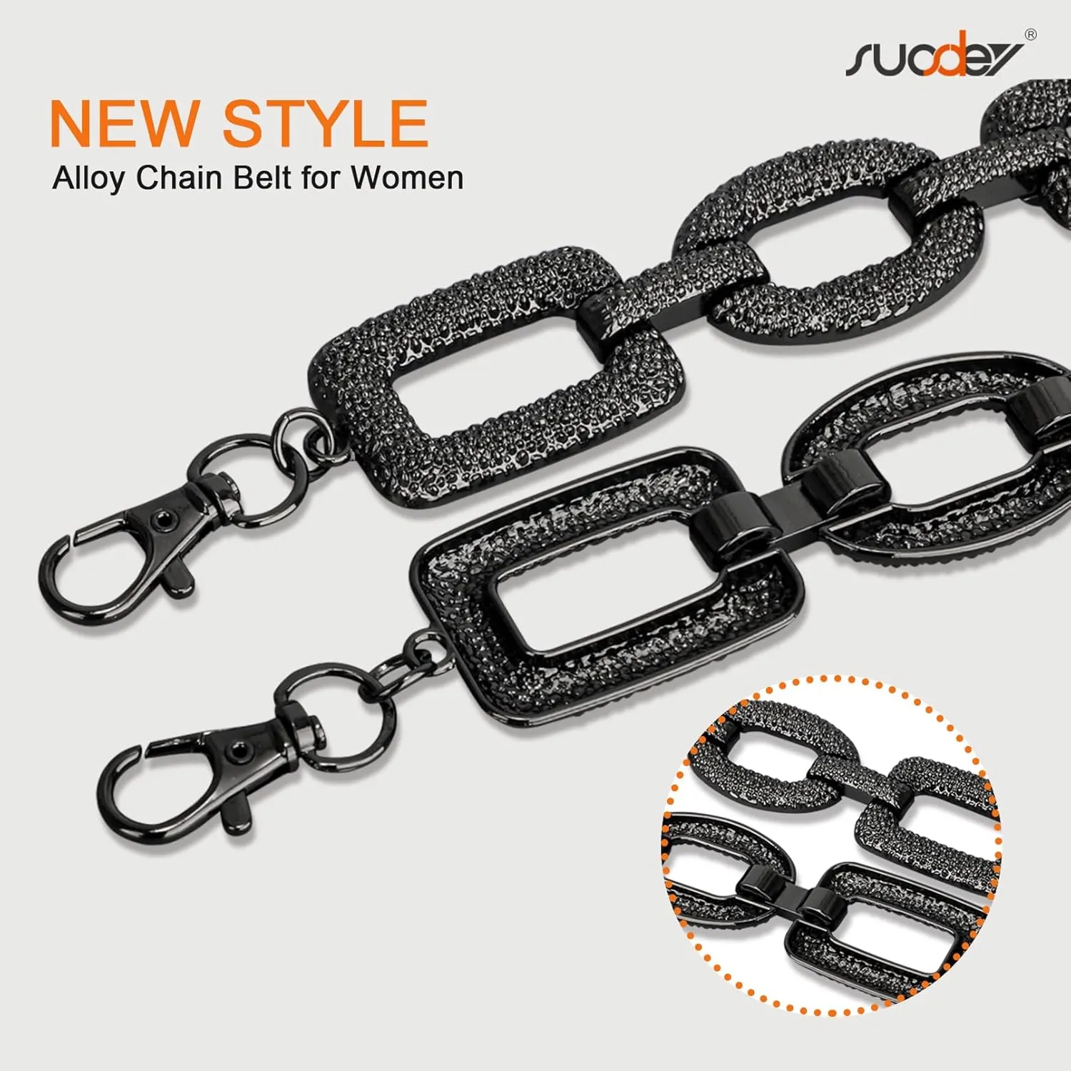 SUOSDEY Alloy Gold Waist Chain Belt for Women Fashion Cute Body Belly Link Belt Chain for Pants Dresses