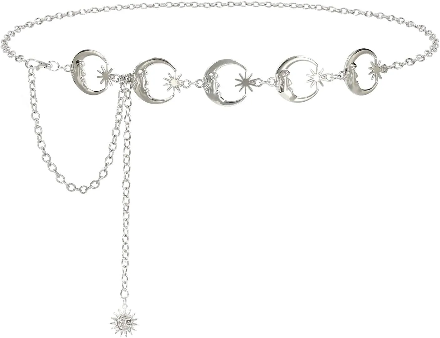 SUOSDEY Metal Chain Belt Women Belly Waist Chain Fashion Body Link Belts
