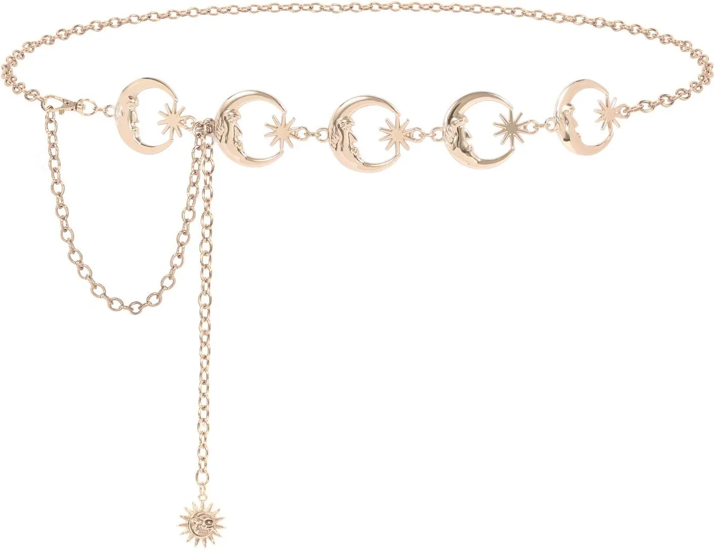 SUOSDEY Metal Chain Belt Women Belly Waist Chain Fashion Body Link Belts