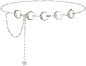 SUOSDEY Metal Chain Belt Women Belly Waist Chain Fashion Body Link Belts