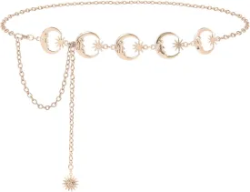 SUOSDEY Metal Chain Belt Women Belly Waist Chain Fashion Body Link Belts