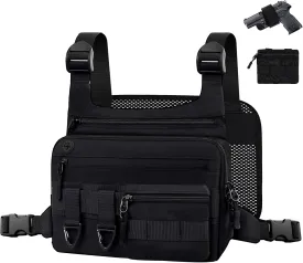 Tactical Chest Bag for Men Lightweight Large Capacity Chest Pack, Water Resistant Running Vest Bag, Practical Tool Chest Bag, Perfect for Running,Workouts,Travel,Cycling,Fishing,Hiking