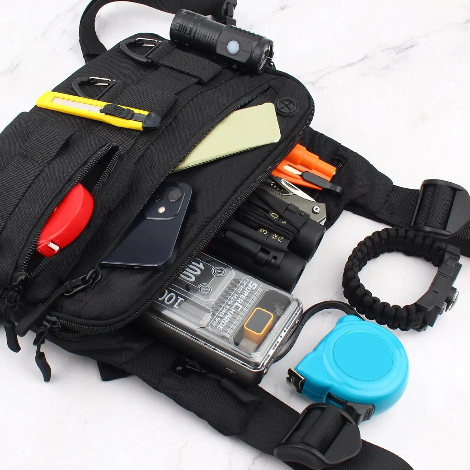 Tactical Chest Bag for Men Lightweight Large Capacity Chest Pack, Water Resistant Running Vest Bag, Practical Tool Chest Bag, Perfect for Running,Workouts,Travel,Cycling,Fishing,Hiking