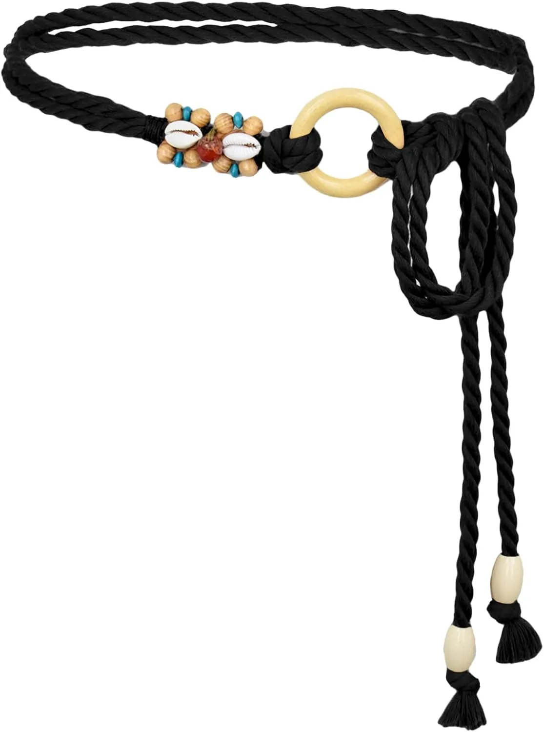 TeeYee Women's Tassel Wasit Rope Cotton Belt Simple Style Skinny Woven Chain for Jeans Skirt Dress