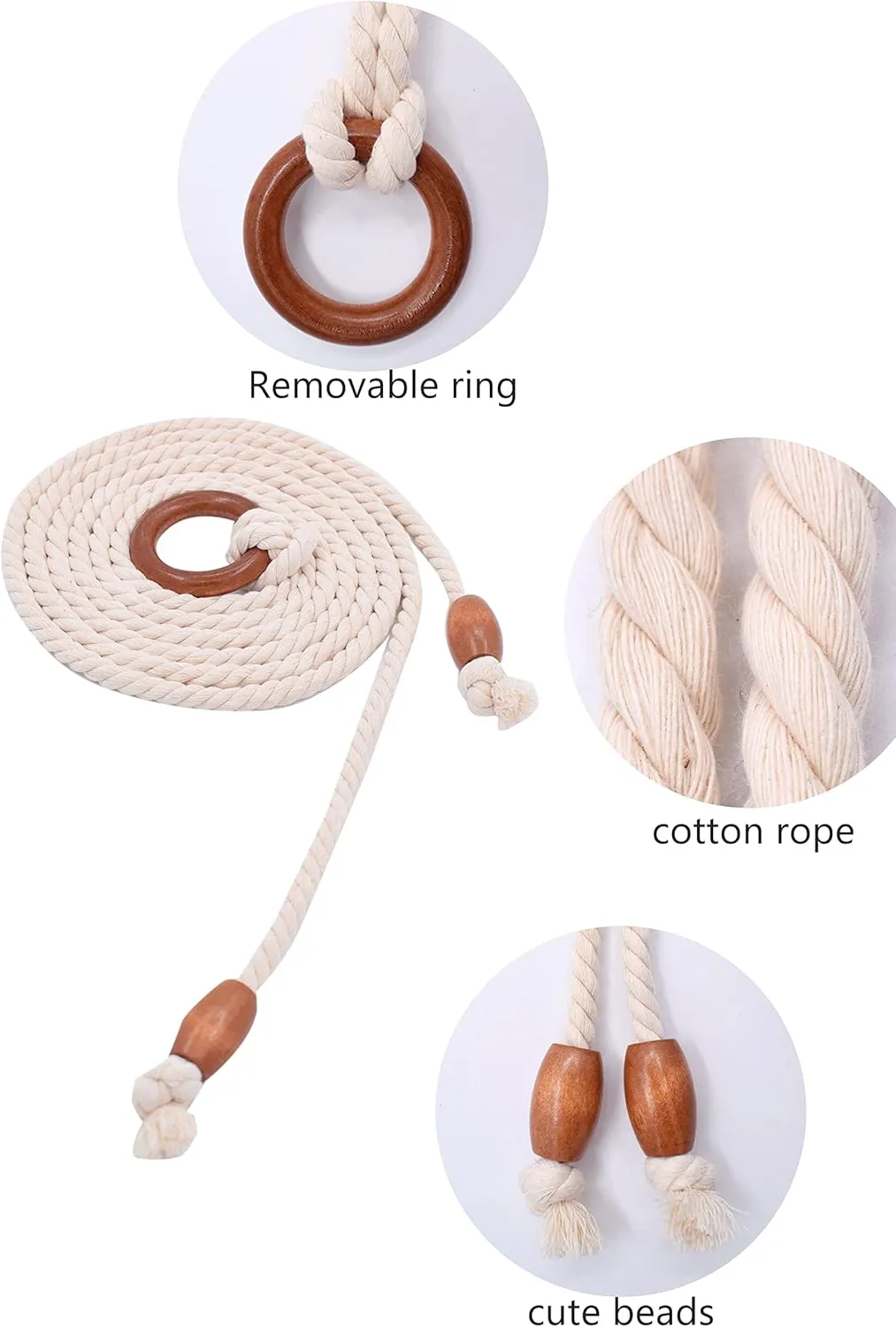TeeYee Women's Tassel Wasit Rope Cotton Belt Simple Style Skinny Woven Chain for Jeans Skirt Dress