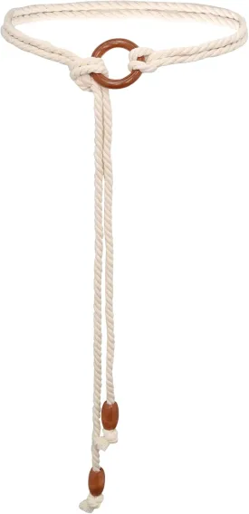 TeeYee Women's Tassel Wasit Rope Cotton Belt Simple Style Skinny Woven Chain for Jeans Skirt Dress