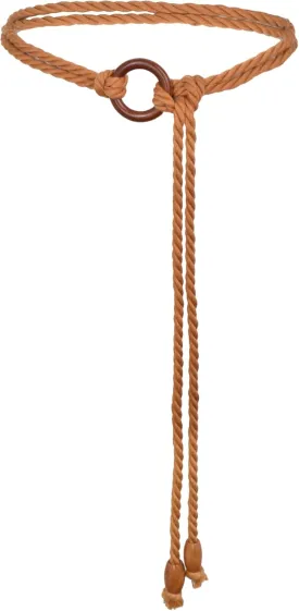 TeeYee Women's Tassel Wasit Rope Cotton Belt Simple Style Skinny Woven Chain for Jeans Skirt Dress