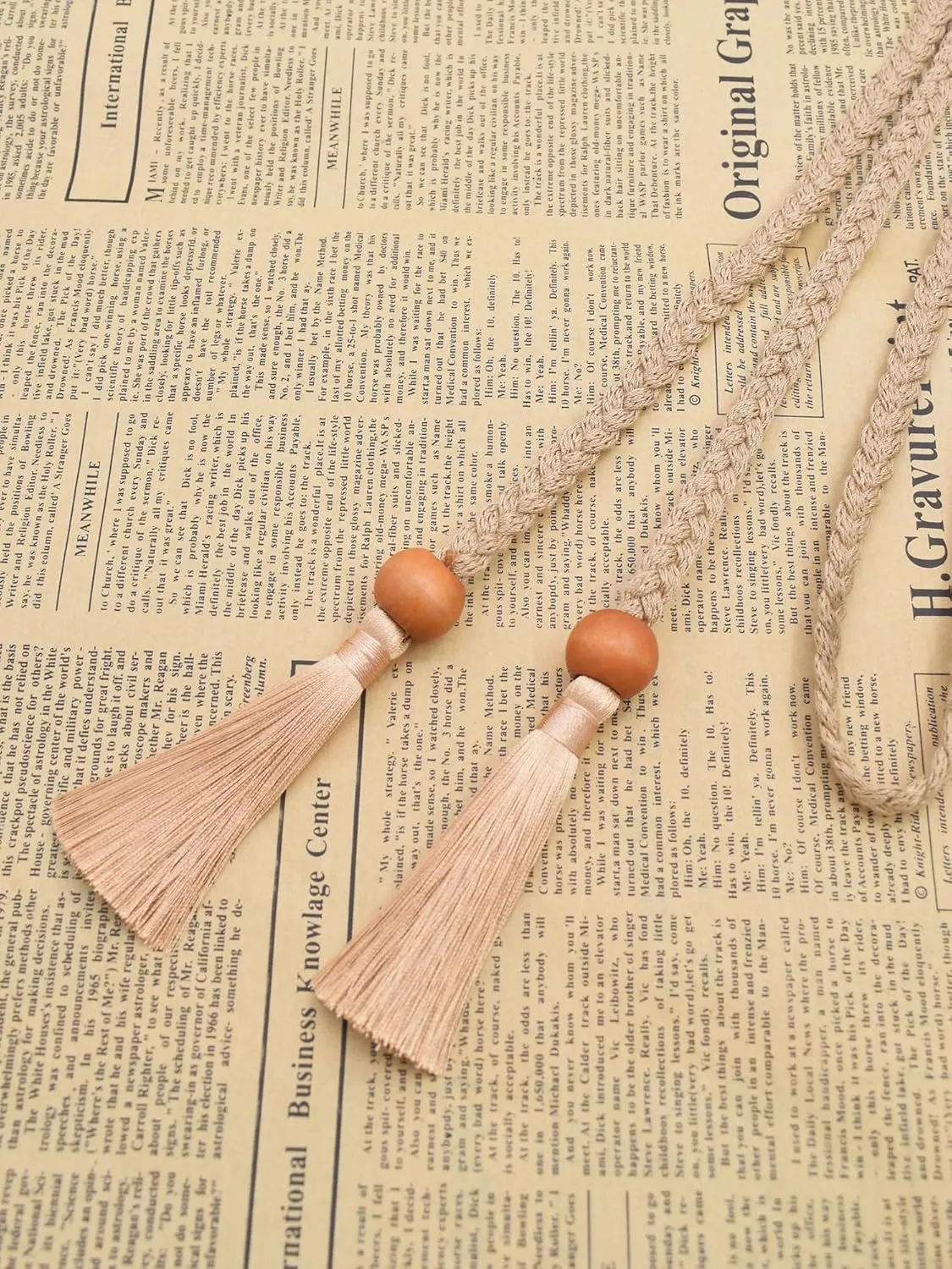 TeeYee Women's Tassel Wasit Rope Cotton Belt Simple Style Skinny Woven Chain for Jeans Skirt Dress