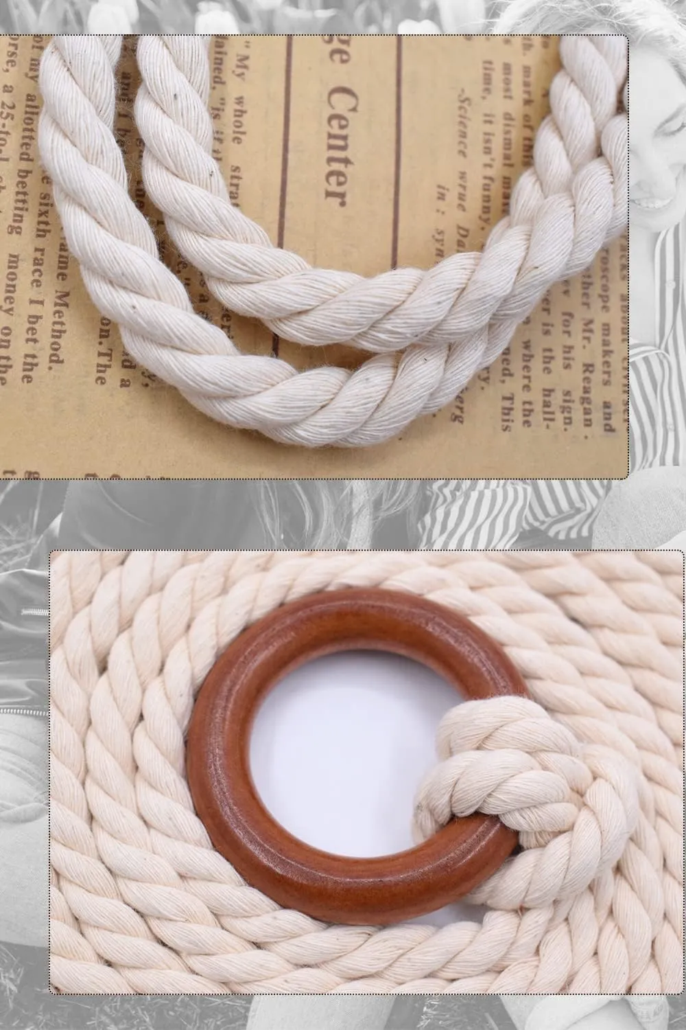TeeYee Women's Tassel Wasit Rope Cotton Belt Simple Style Skinny Woven Chain for Jeans Skirt Dress