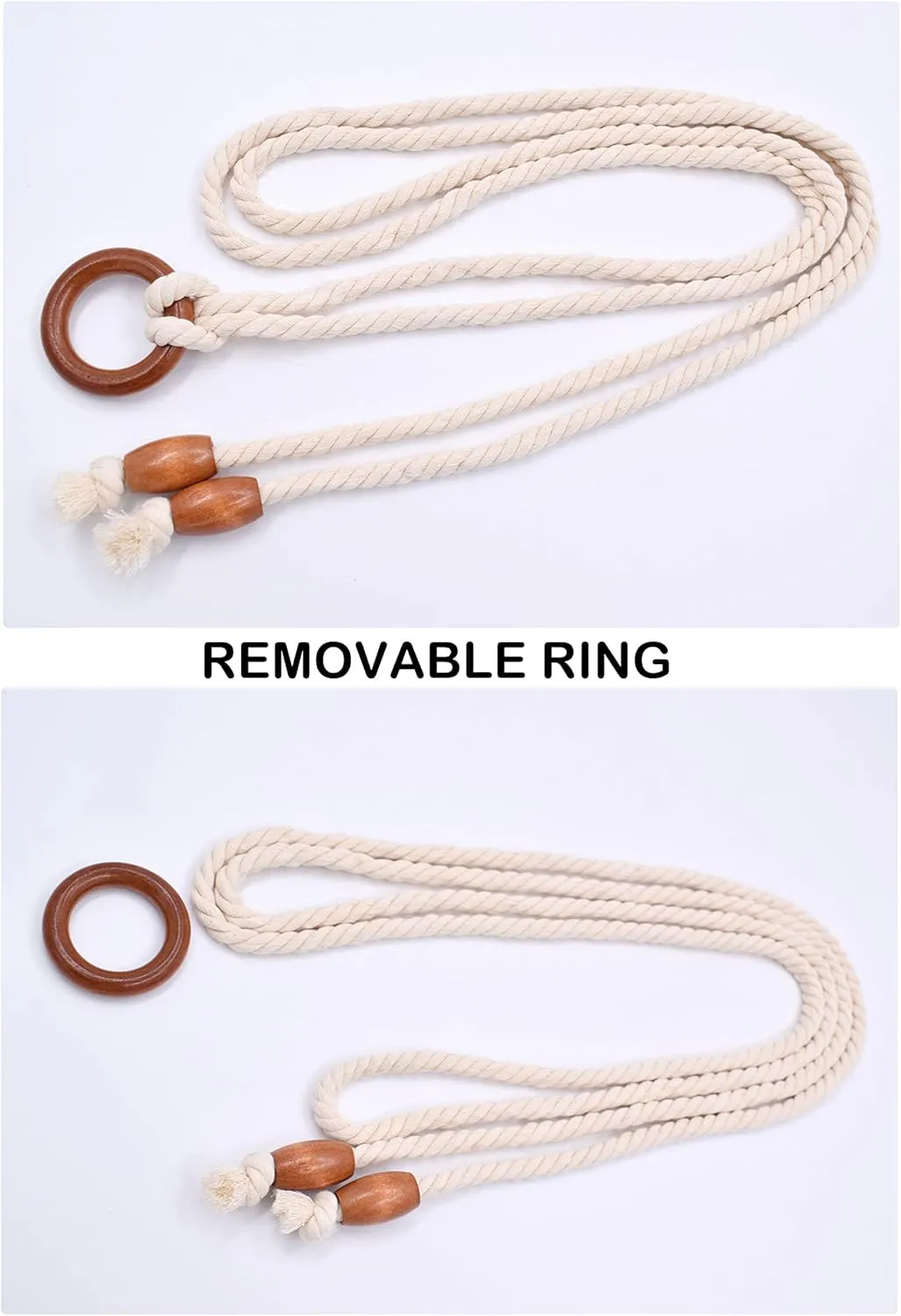 TeeYee Women's Tassel Wasit Rope Cotton Belt Simple Style Skinny Woven Chain for Jeans Skirt Dress