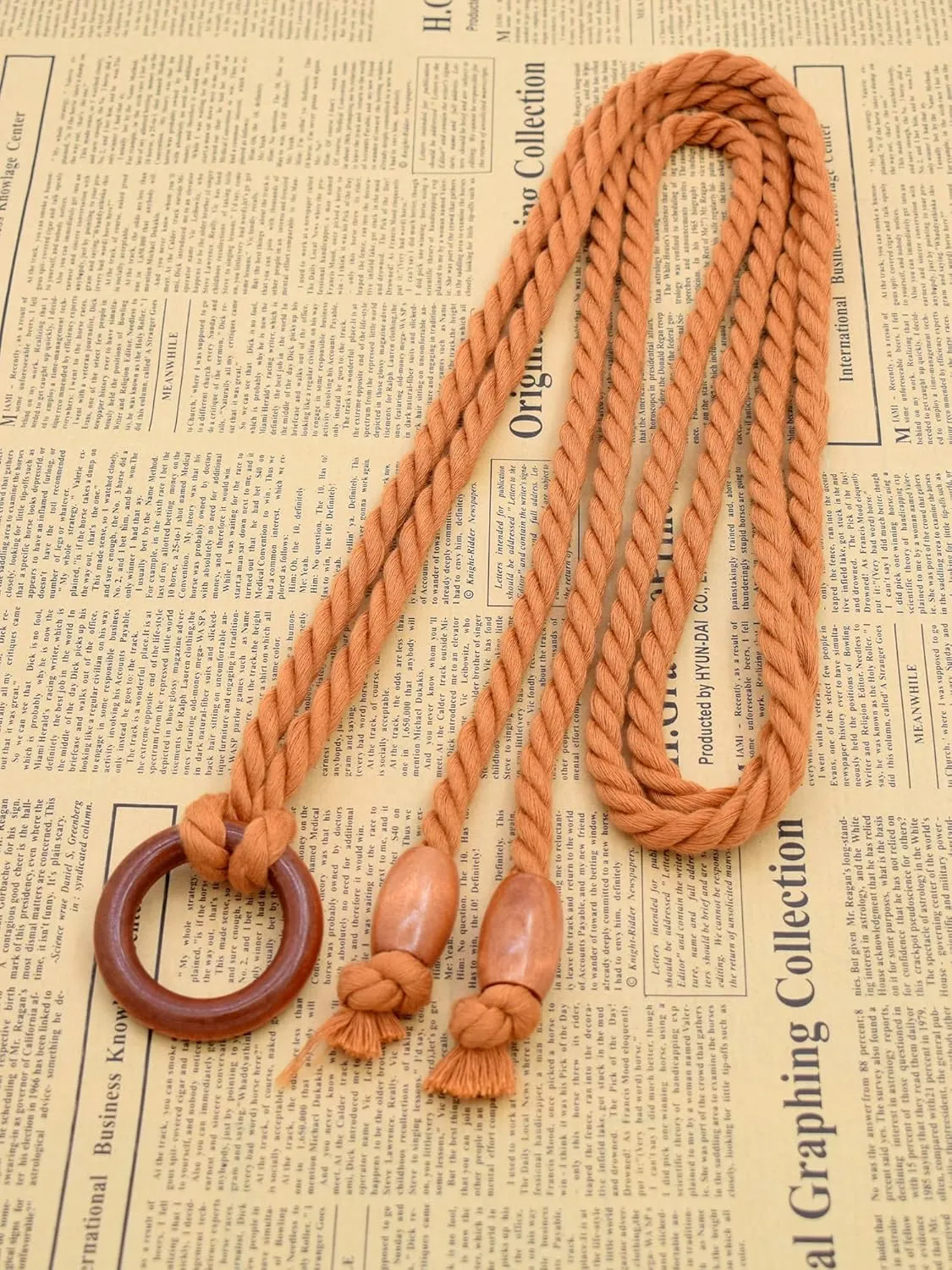 TeeYee Women's Tassel Wasit Rope Cotton Belt Simple Style Skinny Woven Chain for Jeans Skirt Dress
