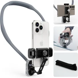 TELESIN Neck Phone Holder w Phone Clip, POV/Vlog Neck Mount w Chest Strap for iPhone Samsung Google Pixel All Smartphones