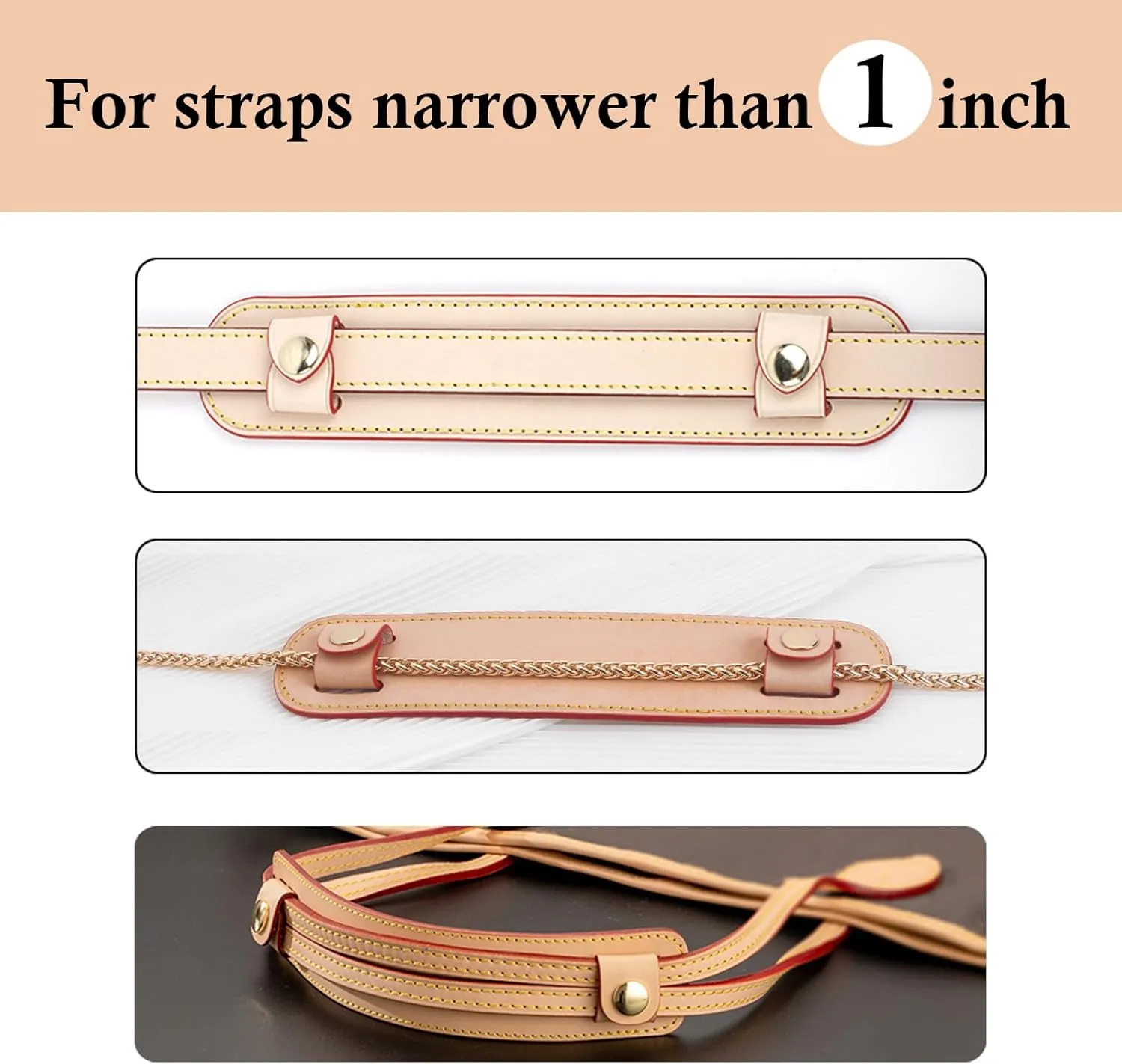 Tote Bag Strap Pad, Genuine Leather Purse Shoulder Strap Pad for Never-full PM MM GM
