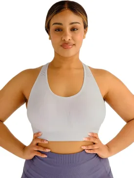 Under Control Sports Bras for Women Plus Size High Support Large Bust Racerback Padded White/Black Sport Bra Yoga Workout Bra