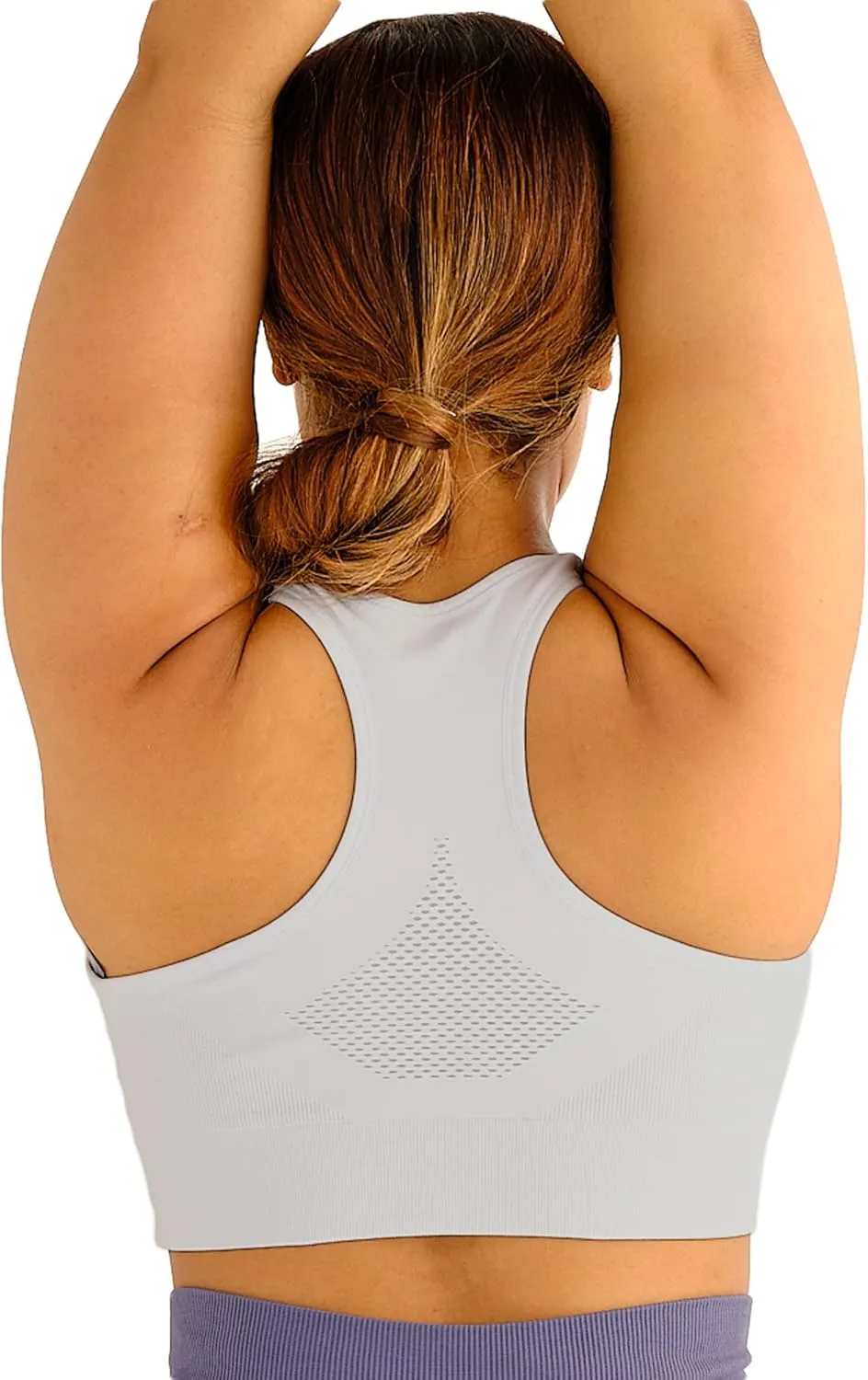 Under Control Sports Bras for Women Plus Size High Support Large Bust Racerback Padded White/Black Sport Bra Yoga Workout Bra