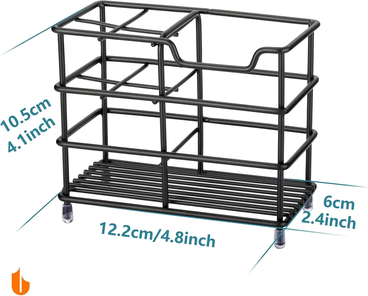 Urbanstrive 304 Stainless Steel Bathroom Toothbrush Holder Toothpaste Holder Stand Bathroom Accessories Organizer, Black