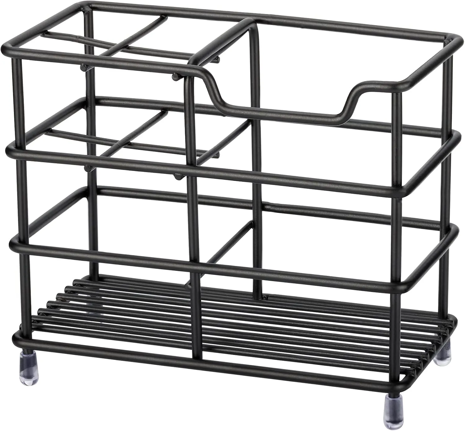 Urbanstrive 304 Stainless Steel Bathroom Toothbrush Holder Toothpaste Holder Stand Bathroom Accessories Organizer, Black