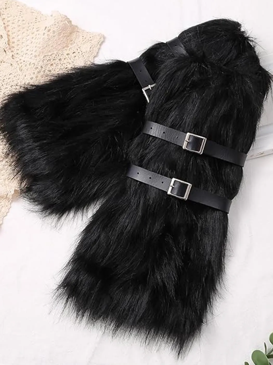 Urieo Knit Winter Leg Warmers Bow White Knitted Long Footless Socks Warm Y2K Christmas High Leg Sleeves for Women