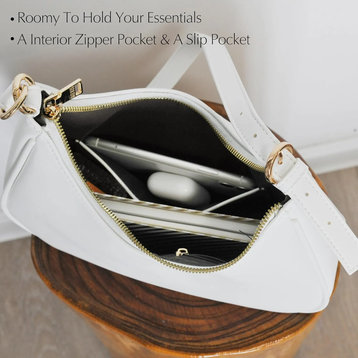 Women's Crescent Shoulder Bag Vegan Leather Chain Cross body bag Convertible Handbag