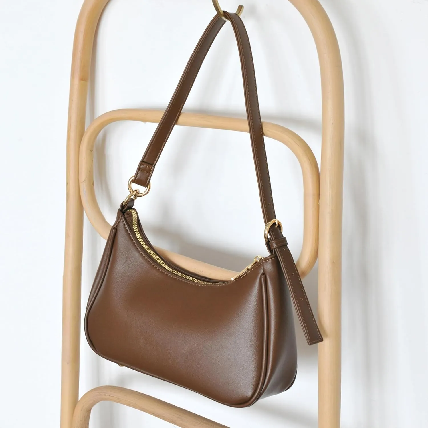 Women's Crescent Shoulder Bag Vegan Leather Chain Cross body bag Convertible Handbag