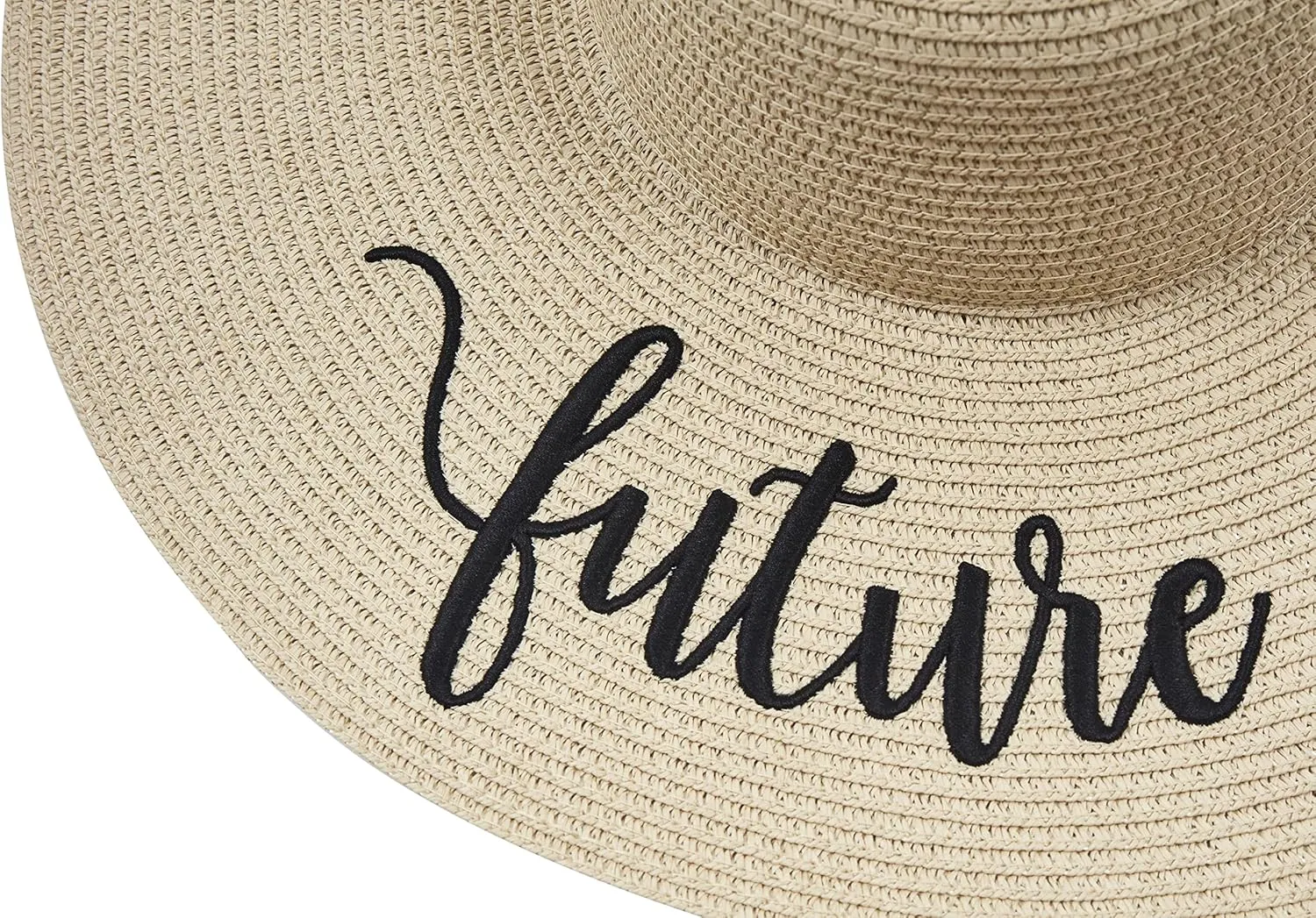 Womens Embroidered Straw Sun Hat Bridal Shower Gift Bachelorette Honeymoon