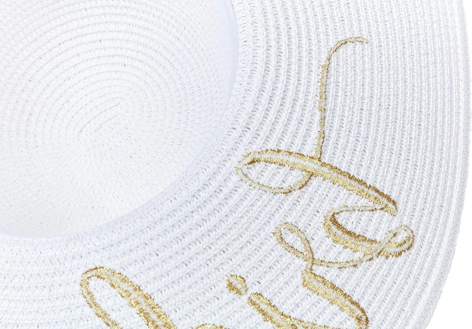 Womens Embroidered Straw Sun Hat Bridal Shower Gift Bachelorette Honeymoon