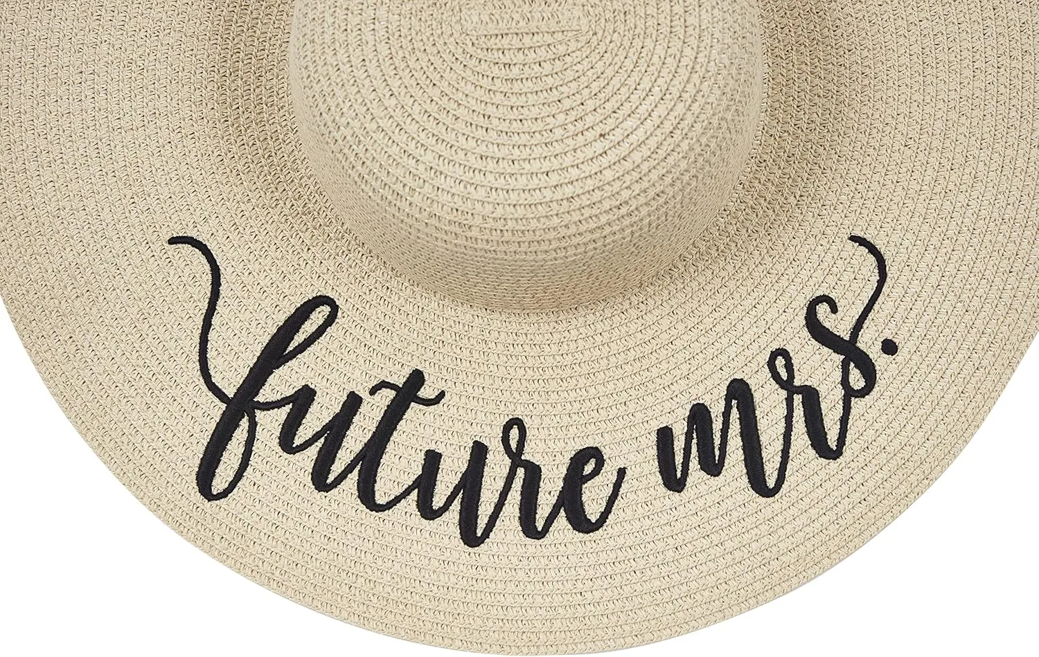Womens Embroidered Straw Sun Hat Bridal Shower Gift Bachelorette Honeymoon