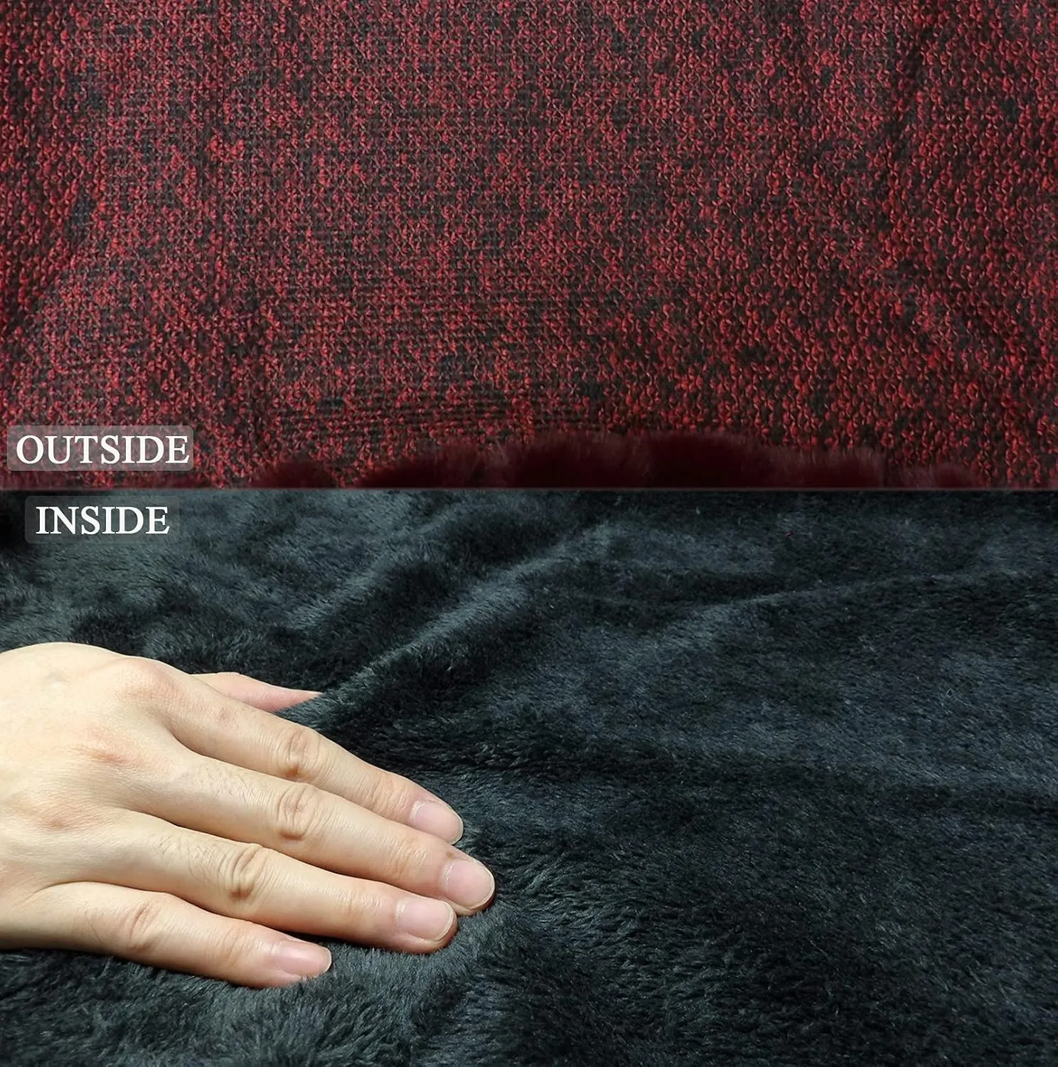 Women's Faux Rabbit Fur Cape Wrap Wool Coat Cardigan Poncho Warm