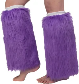Womens Fluffy Faux Fur Leg Warmers Warm Cozy Furry Long Boot Cuffs Covers for Party Costumes