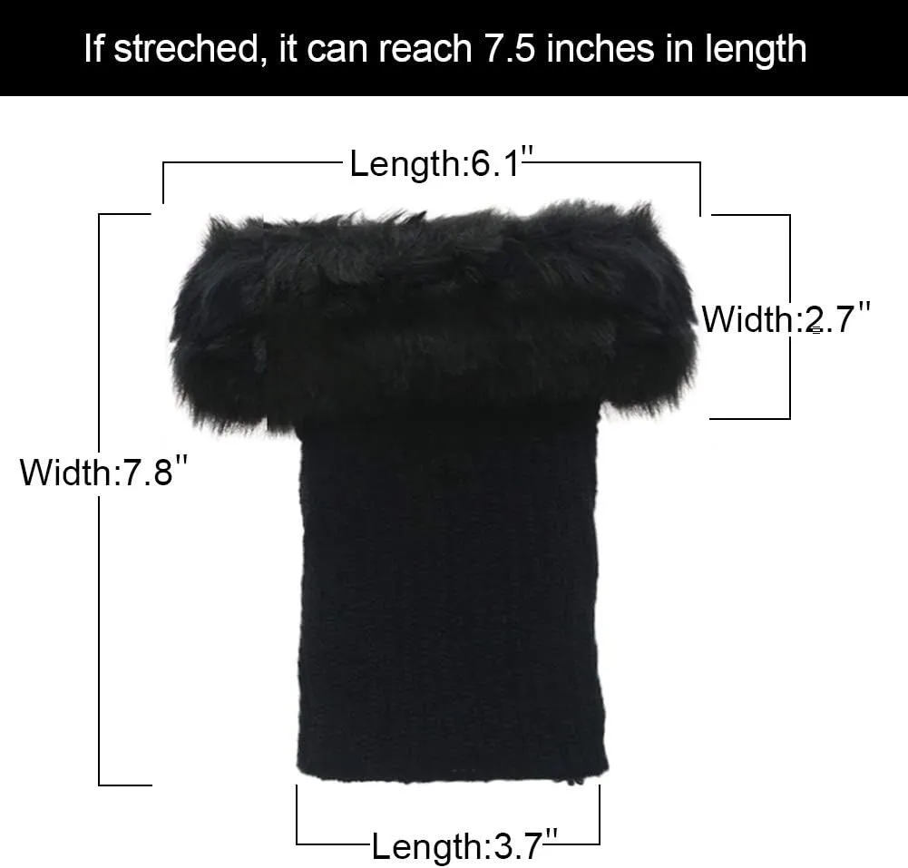 Womens Fur Trim Boot Cuff Top Cover Leg Warmers