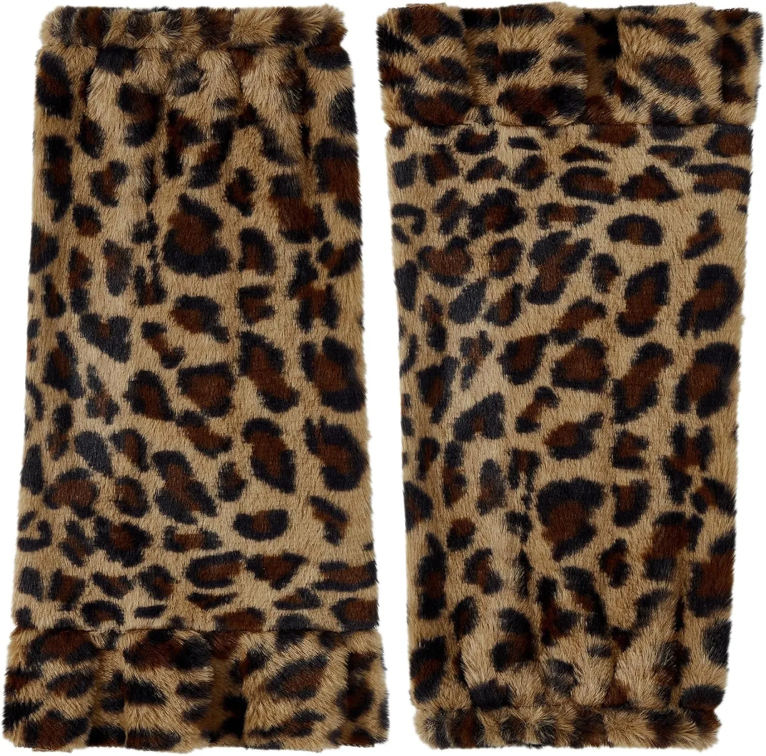 Zando Women Y2K Fur Leg Warmers Soft Furry Leg Warmers for Women Winter Fluffy Boot Cuffs Covers Halloween Santa Costume